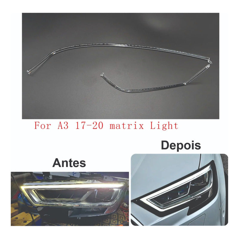 Kit Drl Audi A3 2017 A 2020 Acrílicos E Placas Par Ld E Le